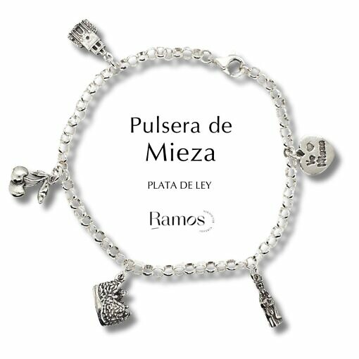 Pulsera de Mieza de La Ribera Arribes del Duero Plata de Ley abalorios