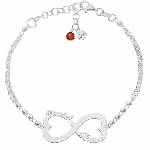 Pulsera Corazones Infinito y Nombres personalizable personalizada Enamorados Sorprende este San Valentín con Joyas Personalizadas