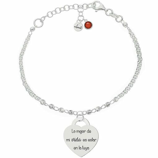 Pulsera San Valentín Lo Mejor de Mi Vida es estar en la tuya Enamorados plata de ley personalizable Sorprende este San Valentín con Joyas Personalizadas